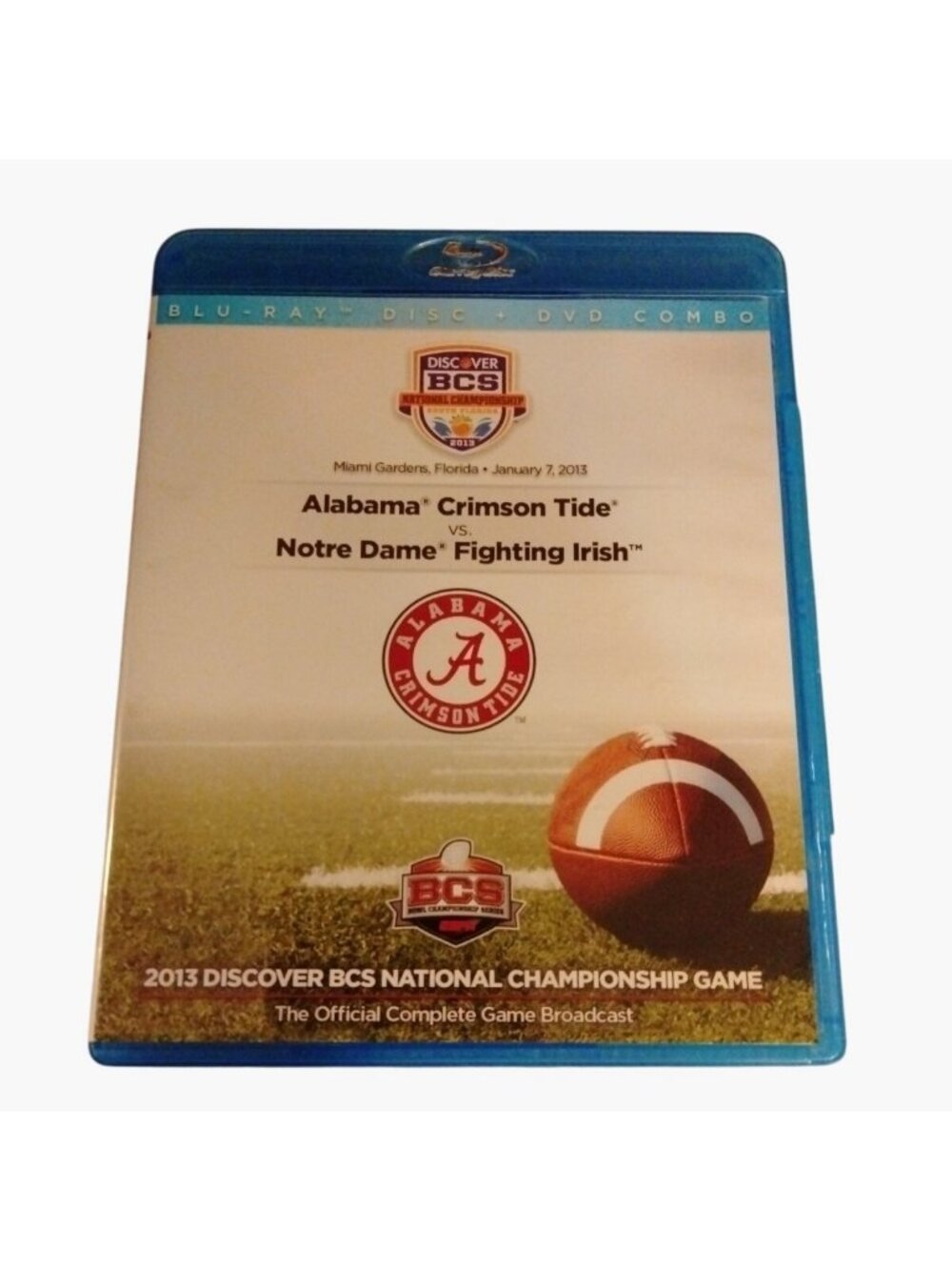 2013 Alabama Vs Notre Dame Game DVD Blu Ray Broadcast National Championship